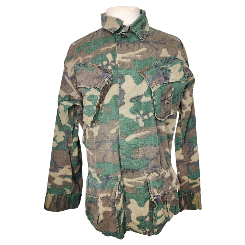 Vietnam 1970 USMC Marines Corpes ERDL Ripstop Camo Top Hot Weather Jacket Sz Xs